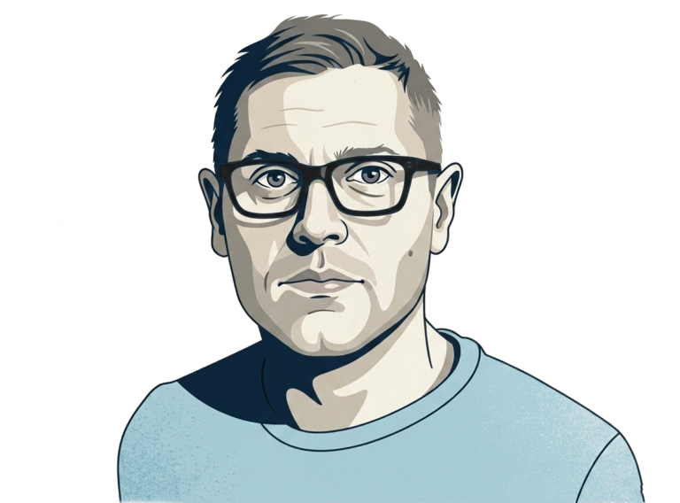 Editorial illustration of Joe Shaw, UK‑based commercials and content director